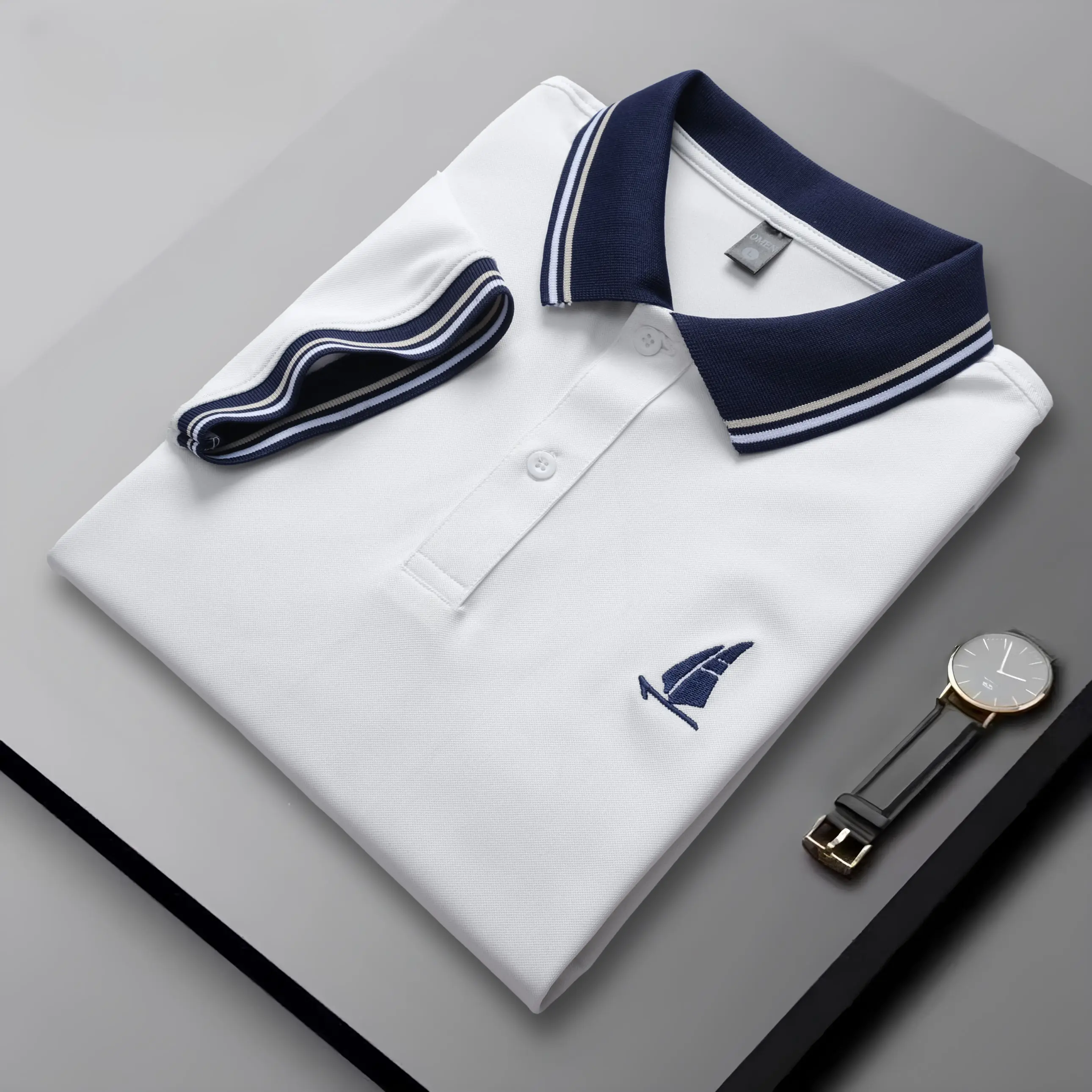 [DEAL MỞ BÁN] OMP16 Combo 2 áo polo cao cấp Omen vải cá sấu thoáng mát, co giãn tốt,  hình thêu cánh buồm sang trọng