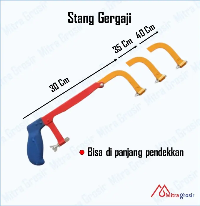 Gagang Gergaji Besi Hacksaw Frame Gagang Karet / Stang Gergaji Mata Gergaji 1 Set 1