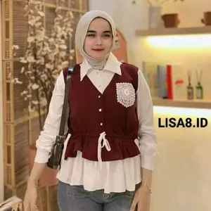 Xavea Blouse Semi Vest Korean Style Atasan Wanita Kekinian