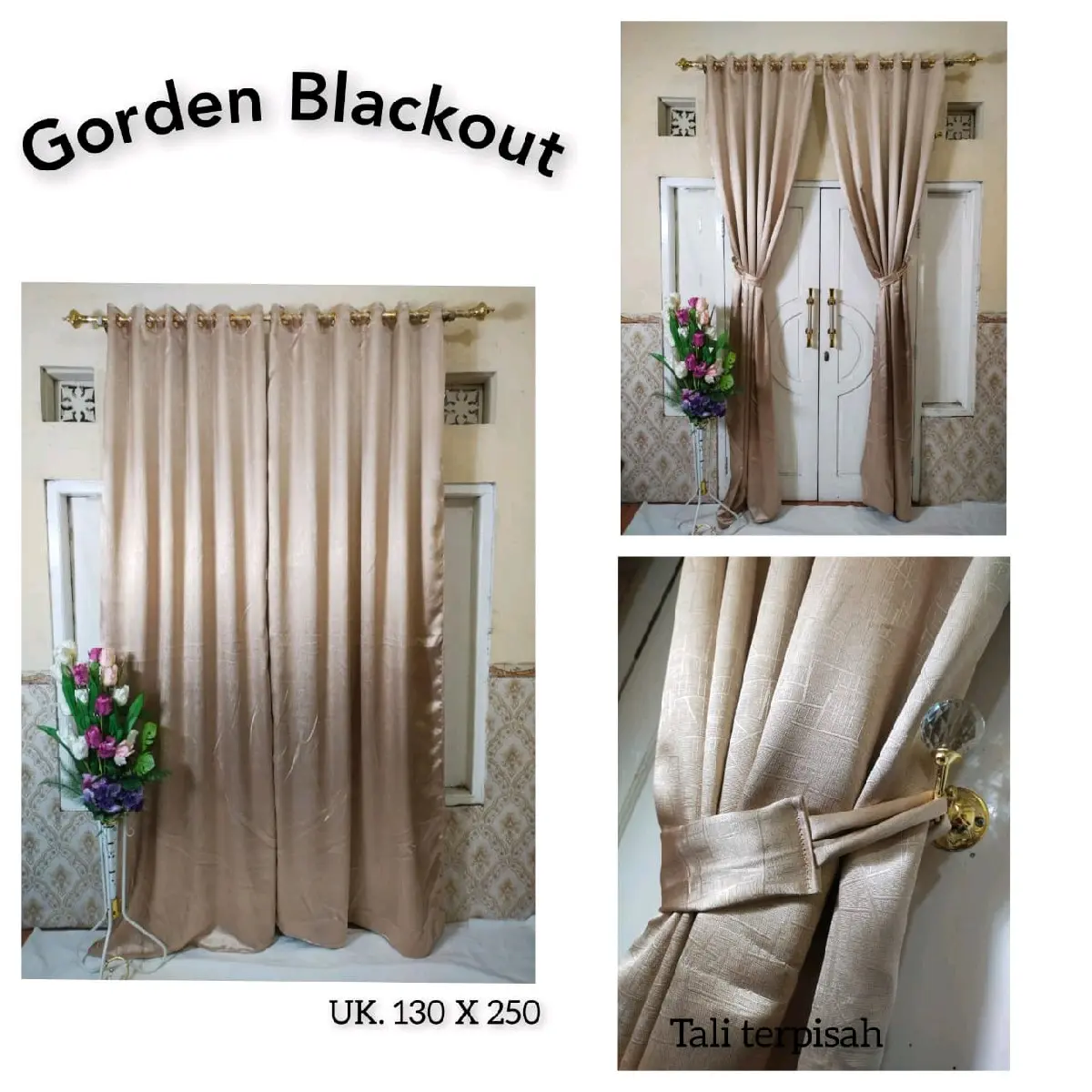GORDEN BLACKOUT CREAM,  UK 130×250