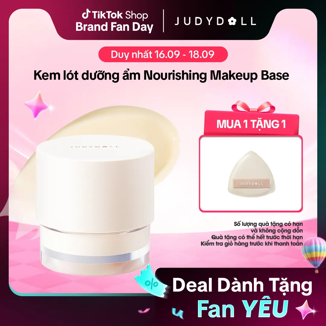 Kem Lót Dưỡng Ẩm JUDYDOLL Makeup Base Chống Mốc Nền Giữ nền lâu trôi Cho da khô 30g