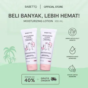 Babetto Moisturizing Lotion 100ml [2PCS] - Lotion Perawatan Iritasi Sensitif Eczema Bayi dan Anak - Penghilang Ruam