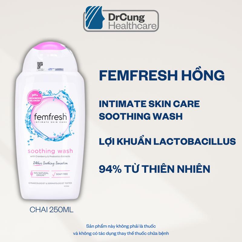 Dung dịch vệ sinh phụ nữ cao cấp Femfresh Intimate Skin Care Soothing Wash 250ml Màu Hồng