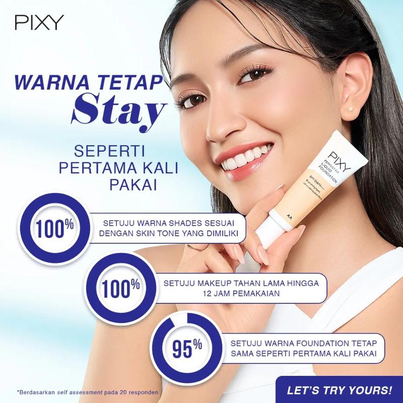 Pixy Perfect Fit Liquid Foundation SPF35 PA++ Gratis Pixy UV Whitening Two Way Cake Refill Wajah 4