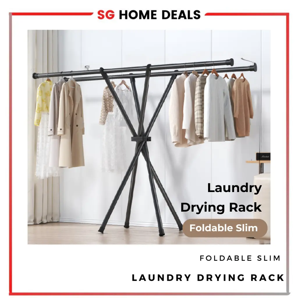 Laundry Hanging Rack Slim Laundry Cloth Drying Rack Foldable Clothes Laundry Rack