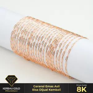 [Kerbau Gold] Gelang Emas Paperline Simple 8K - Emas Asli 100%