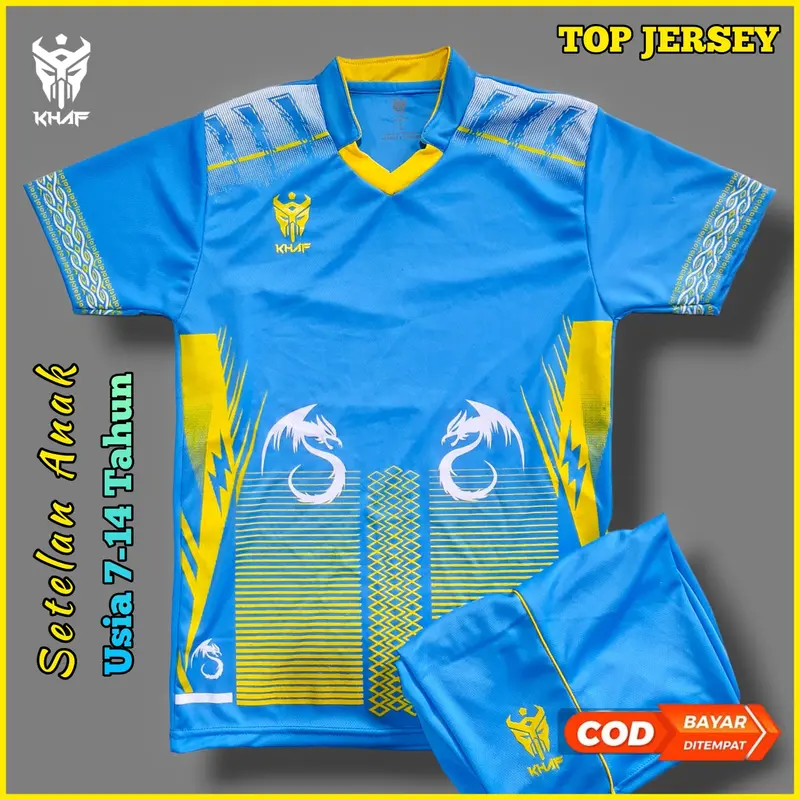 jersey 1set anak anak umur 7-14thn terbaru bermotif dragon 1