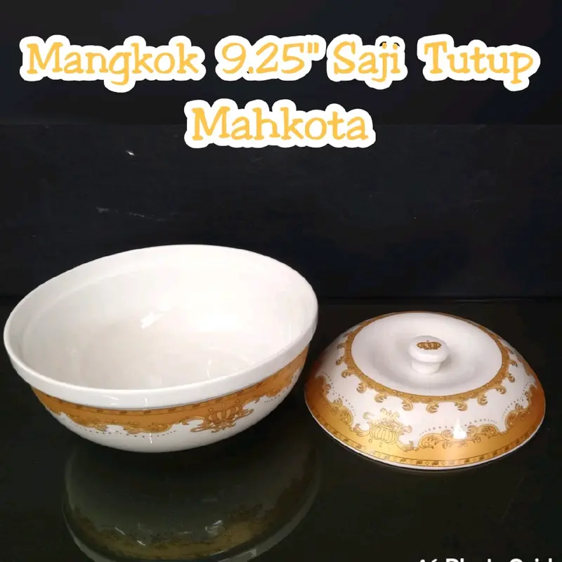Mangkok saji keramik tutup 9.25" Mahkota Mangkok saji keramik Sultan Mahkota 3
