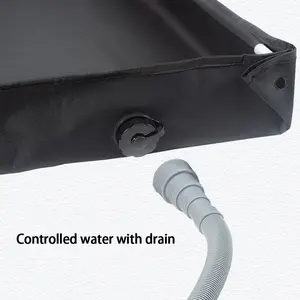 80x80x10cm PVC Foldable Shower Base - Portable Camping Shower Tray With Drain Pipe Pets Shower Basin Base For Camping Travel