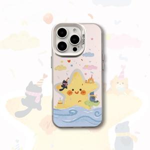 สัตว์ดาวทะเลเข้ากันได้กับเคส iPhone16 พรีเมี่ยม Sense iPhone15 ใหม่ iPhone14 ป้องกันการตก 13/12 สีเงินความคิดสร้างสรรค์ 11 / XSMax การ์ตูน XR / XS / 8Plus ‌สำหรับผู้ชายและผู้หญิง