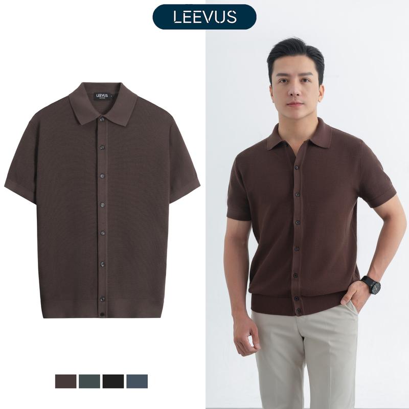 TẶNG HỘP CHO ĐƠN TỪ 499K Áo Polo LEN DỆT KIM 100% cotton GATA CARDIGAN chỉn chu nam tính mạnh mẽ LEEVUS - APL344