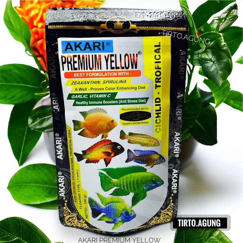 PROMO PELET AKARI PREMIUM MAXI BLUE YELLOW RED LOUHAN PRO CHICHLID  100g 100 gram pakan ikan hias predator RED PAROT warna multicolor tropical 7