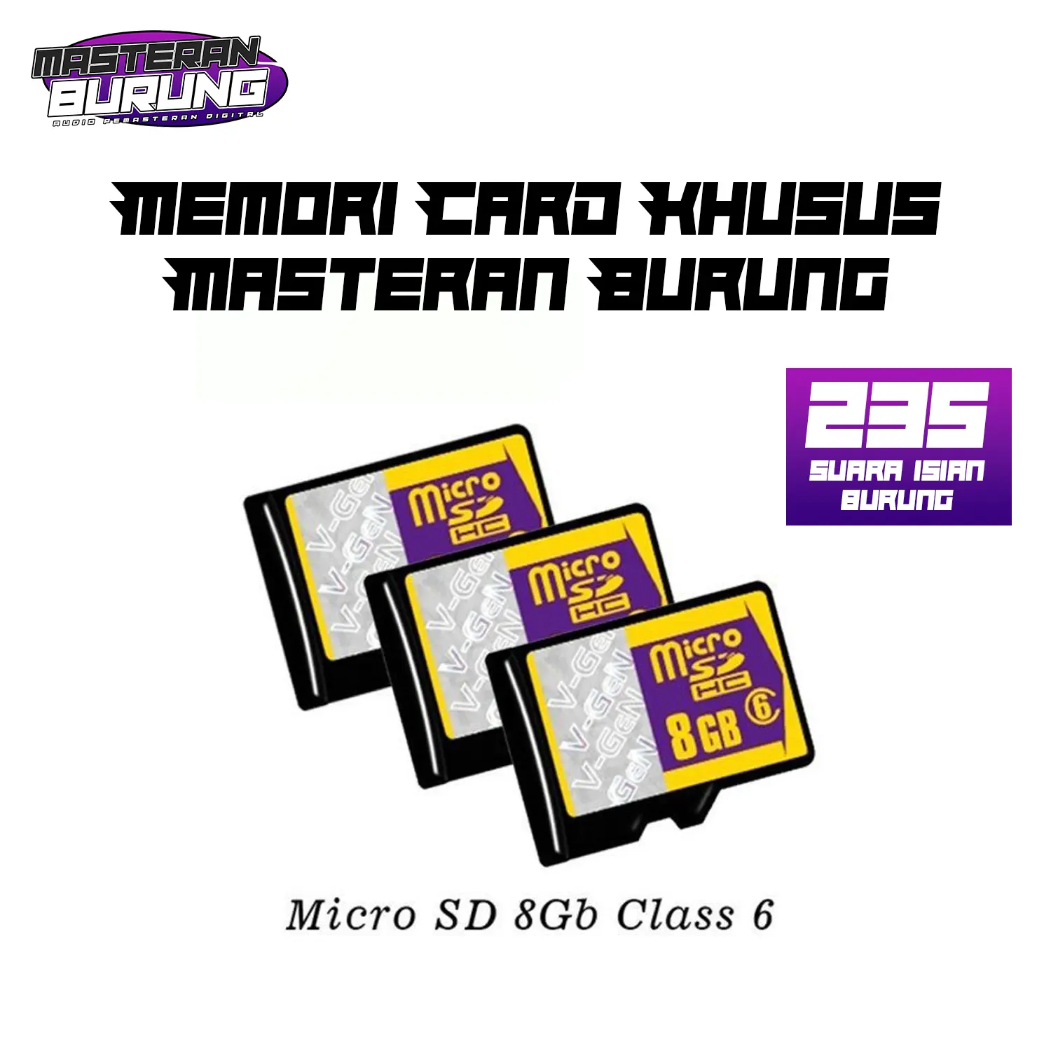Memory card isian masteran burung murai batu - micro sd masteran burung kicau 235 isian suara burung