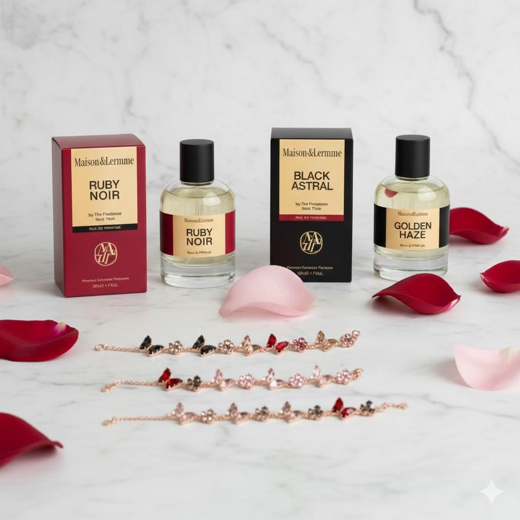 Maison De Lememe-น้ำหอม50 ML-ขวดกลมคละกลิ่น แถม  สร้อยข้อมือ Molly-กำไล (1 เส้น)