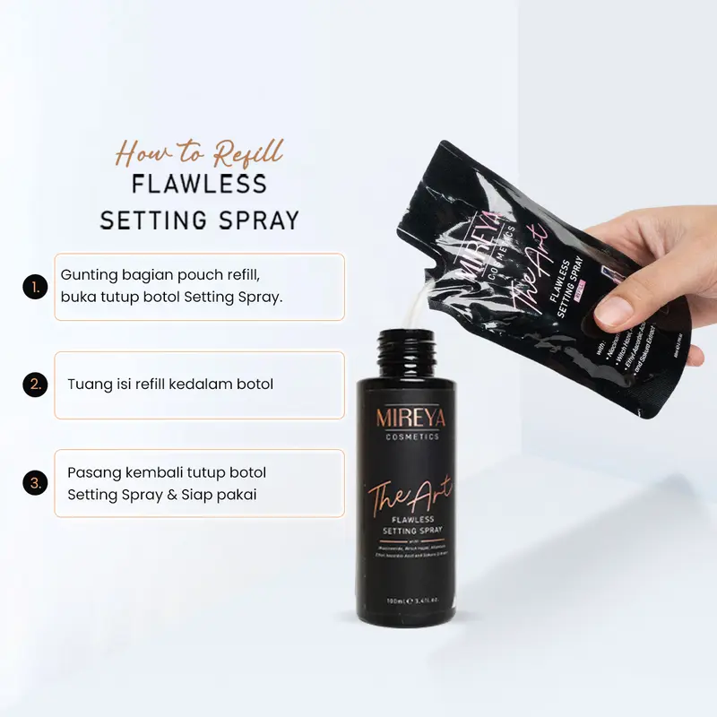 Refill Mireya The Art Flawless Setting Spray 80ml - Mireya Setting Spray & Finishing Spray Cosmetics Make Up Face Mist 5