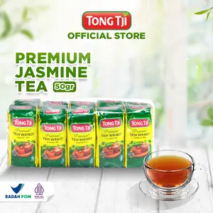 [PROMO] Tong Tji Premium Jasmine Tea 50g, Teh Tubruk/Seduh per Slop (isi 10pcs) - Daun Teh dengan Bunga Melati