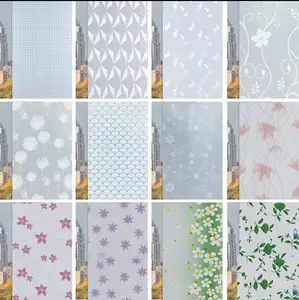 Stiker Kaca Kaca Film Pelapis Jendela Kaca New Product Sanblast Sandblast Sunblast Aneka Motif Bunga / Kotak / Garis / Bambu / Polos Lebar 45cm Kertas