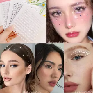 Perhiasan Wajah Diamond Face Jewelry Sticker Wajah Berlian Diamond Face Sticker Perhiasan Muka Sticker Nail Art Mutiara Rambut Berlian Wajah Hiasan Wajah Sticker Mutiara Sticker Berlian