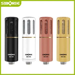 Siborie【Free Headset】BM999 Kondenser Microphone Bahan logam berkualitas tinggi Empat pilihan warna Termasuk Lengkap Gratis Triangle Bracket