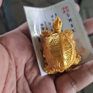 Ornamen Feng Shui Golden Kura-Kura Simbul Kemakmuran / Hadiah Pajangan