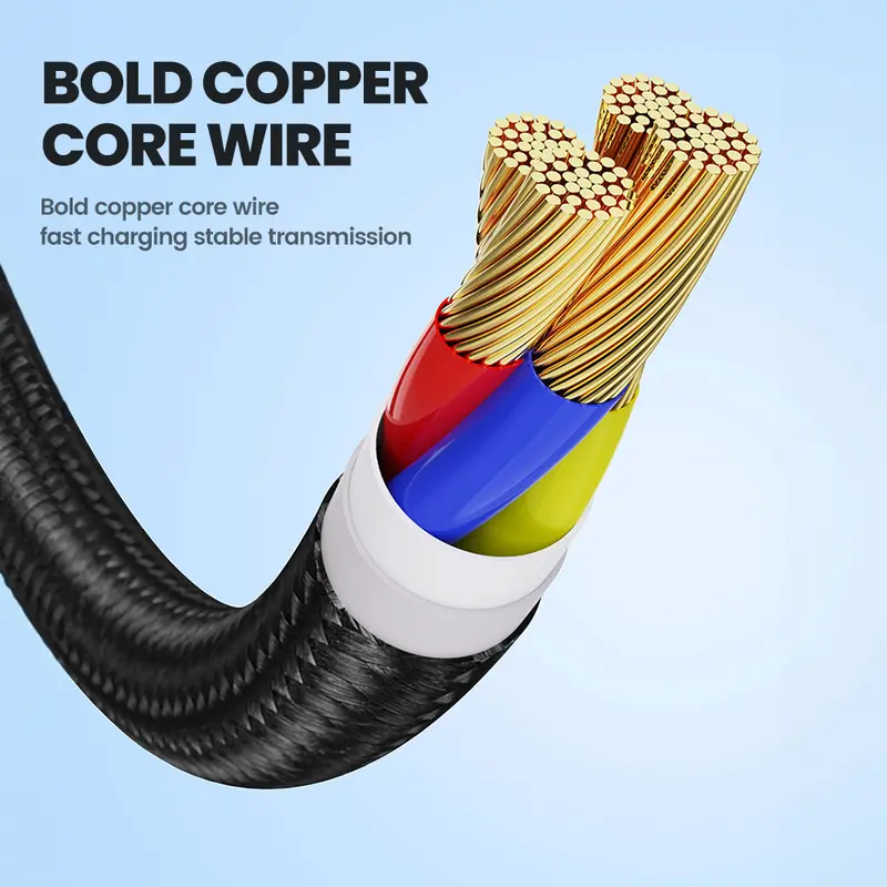 Cáp dữ liệu sạc 3 trong 1, Toocki, Công suất 100W, 1.2m,Tương thích với Micro USB, Type-C và iOS, Thích hợp cho iPhone, Samsung, Huawei, Xiaomi Phụ Kiện 5