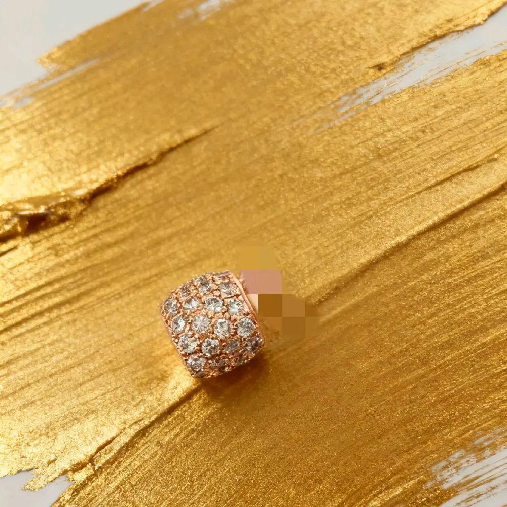 Perhiasan Wanita Titanium Liontin Bulat Full Permata Cantik Elegan Rose Gold dengan Desain Mewah (LIONTIN SAJA)