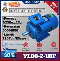 Gambar Maxpump Motor Dinamo 1 Phase 1 Hp 750 watt 3000 RPM 220V 3000 RPM Gulungan Tembaga Body Kokoh Elektro Motor Penggerak Mesin Listrik Electric Motor, 1Phase Dynamo Motor Listrik YL dari Poseidonpump Kota Administrasi Jakarta Utara 1 Tokopedia