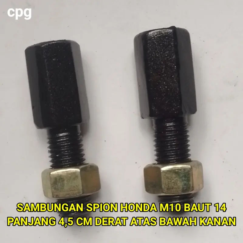 2pc SAMBUNGAN PENINGGI SPION HONDA M10 DERAT BAWAH 14 DERAT ATAS 14 KUNCI 14 PANJANG 4,5 CM cpg07 3