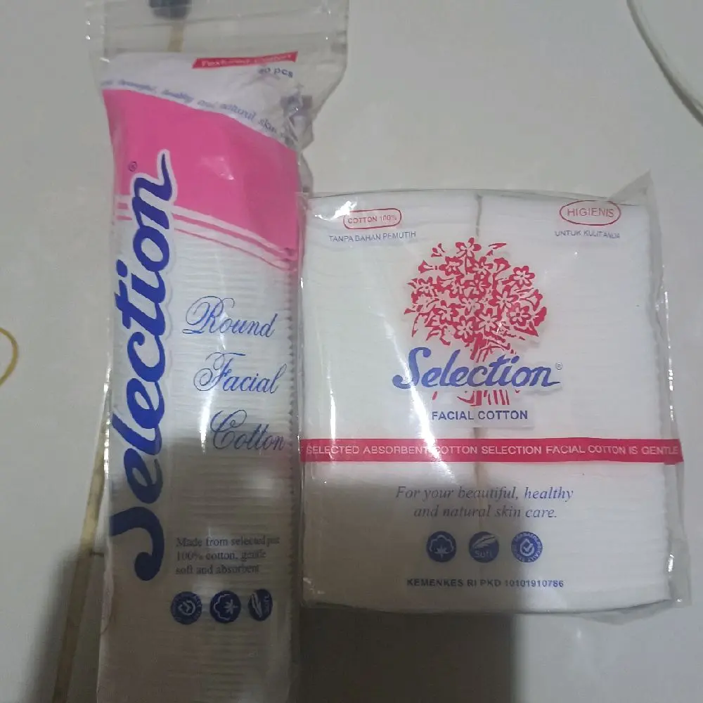 1paket kapas bulat dan kotak ori