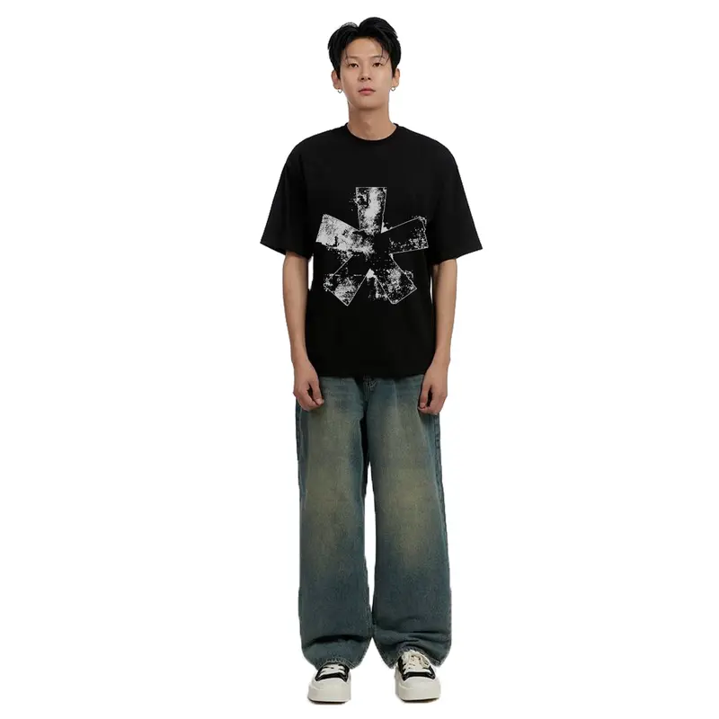 ORLEN DENIM | Boxy Fit Kaos Oversized Tshirt Black Pria dan Wanita Cotton Combad 20s 4