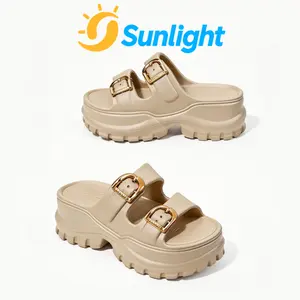 [Sunlight] Sandal Wanita Premium Wedges Selop EVA Jelly Anti Slip Kancing Tebal Empuk Ringan Nomor barang 518M