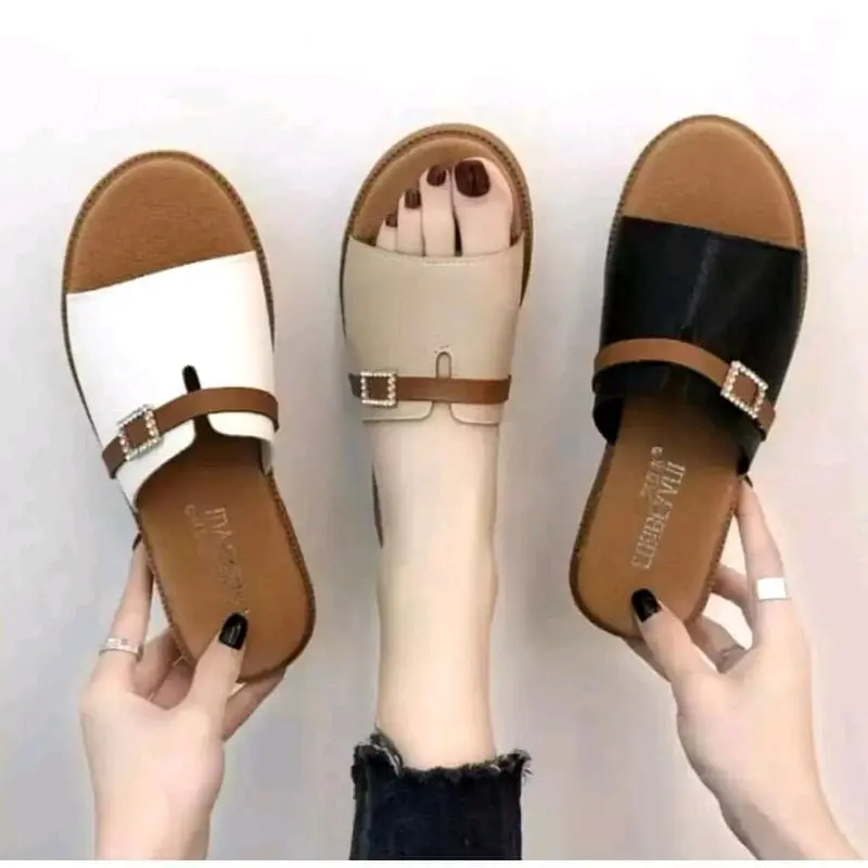 Sendal Wanita Model Kokop Terbaru dengan Gesper Kecil - Cewek, Selop, Shoes Sandal 3