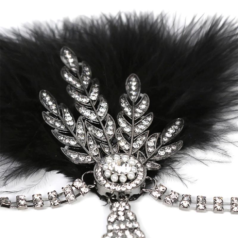 Headpiece Bulu Gatsby Sequin Pesta / Flapper Gatsby Bulu Hijab Pesta 2