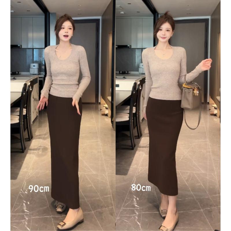 Voucher Live Chân váy len dáng dài loại 1 tôn body ấm áp mùa đông có xẻ tà 65cm-80cm-90cm-95cm c1.1
