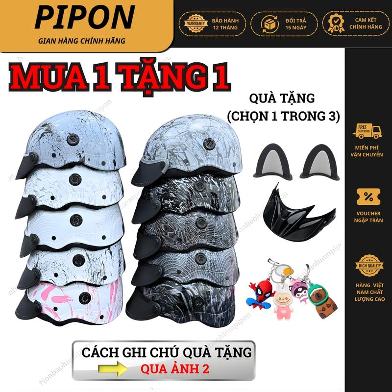 MUA 1 TẶNG 1 Mũ bảo hiểm nửa đầu sơn nhúng Carbon cao cấp dành cho nam và nữ. Nón bảo hiểm thời trang chính hãng Long Thanh