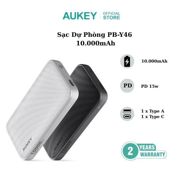  Pin Sạc Dự Phòng Aukey PB-Y46 10.000 mah Sạc Nhanh 15w- Hàng Chính Hãng 