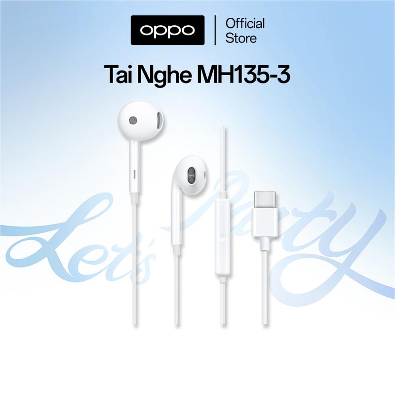 Tai Nghe Có Dây OPPO MH135-3 Type-C | Chỉ Tương Thích Với Điện Thoại OPPO Có Hỗ Trợ Tai Nghe Type C Analog | Không Hỗ Trợ Tai Nghe Kỹ Thuật Số | Âm Thanh Sống Động | Nhét Tai Earphone | Hàng Chính Hãng