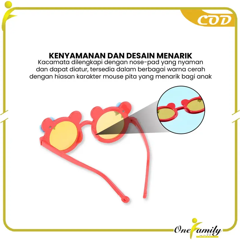 [COD] OFM C1129 Kacamata Hitam Anak Imut Anti Radiasi Sunglasses Kids 3