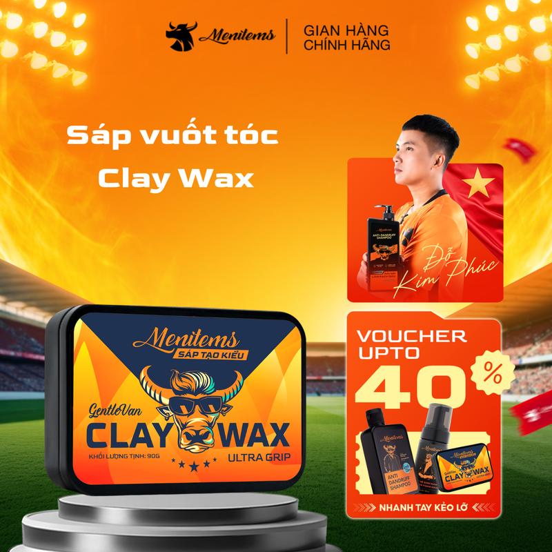 [AFF] Sáp vuốt tóc nam Menitems Ultra Grip 90g, Sáp vi tinh thể Claywax hiệu năng cao, giữ nếp tóc tự nhiên 12h, hỗ trợ dưỡng tóc