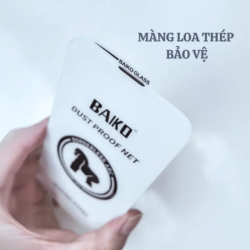 Kính Cường Lực iPhone Không viền Đen Kính Baiko Chính Hãng Cao Cấp , Kính Full màn - Bo Viền 3D Chống Mẻ Cạnh - Màng Loa Chắn Bụi - Full Lớp Nano 1