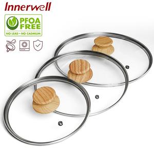 Innerwell กระทะ พร้อมฝาแก้วนิรภัย ขนาด 20 ซม.,24 ซม.,28 ซม.