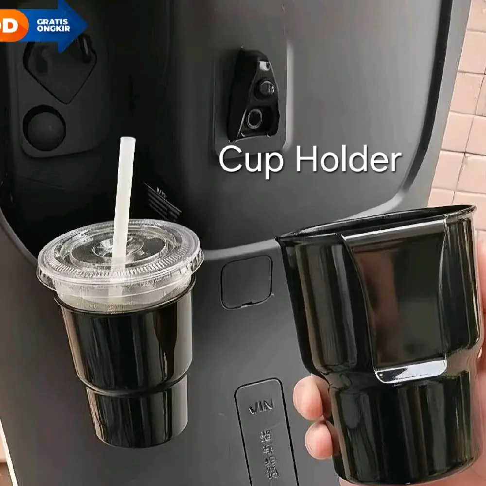 Cup Holder Gelas Jepit 2in1 Motor Mobil Serbaguna Dudukan Tempat Minum untuk Keperluan Harian Anda