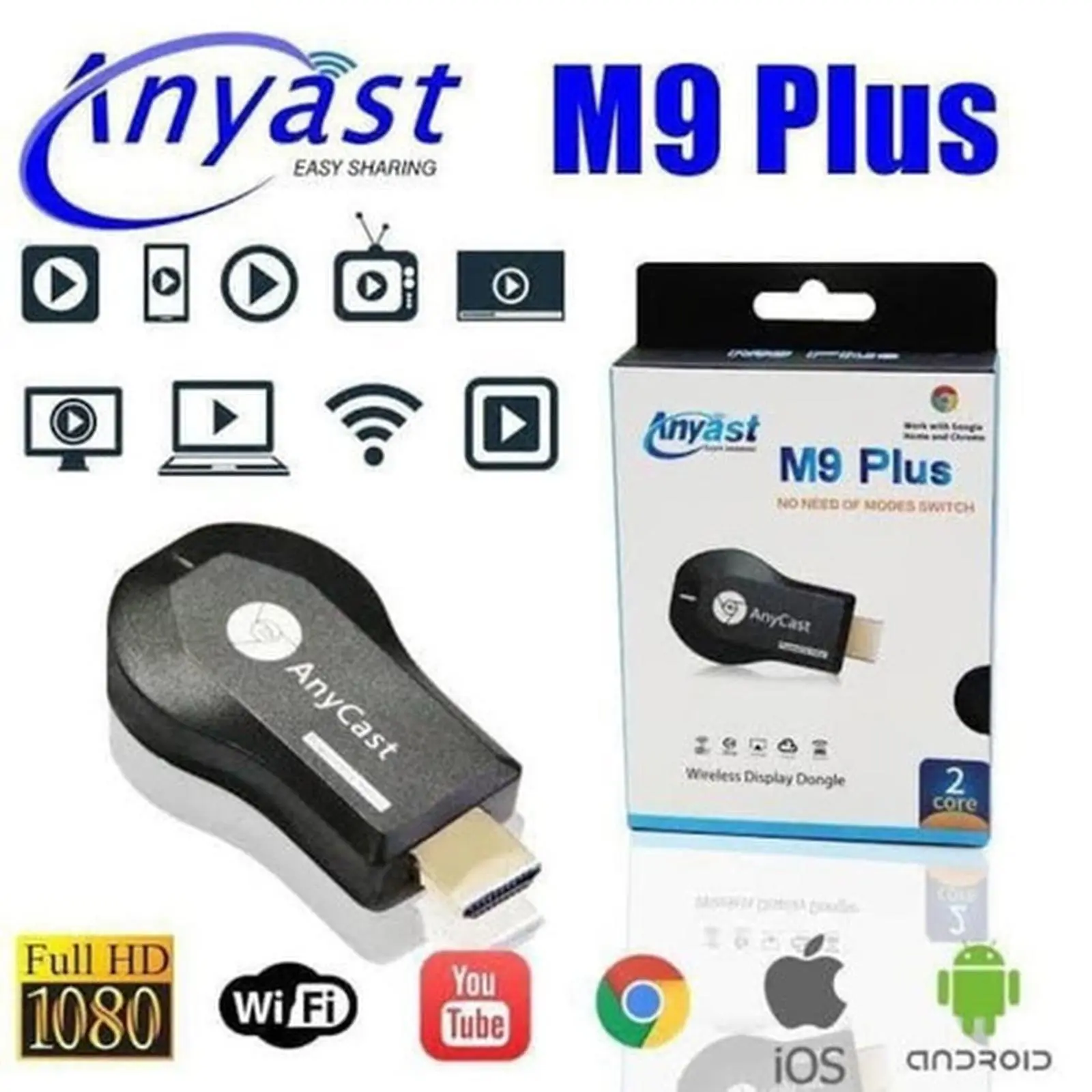 DONGLE ANYCAST TV DONGLE 4K 1080 WIRELESS WIFI