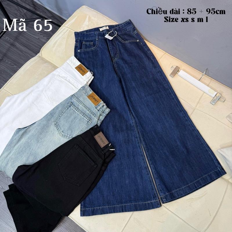 Quần jean nữ ống loe suông rộng QC dài 85cm + 95cm size SML Shop Nhí ( M65 )