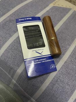 Product Review of Jarum keluli tahan karat, 12 keping / set, untuk jahitan isi rumah, benang pakaian, manual, DIY, barang kemas, manik, lubang besar, jarum buta from C**o 2