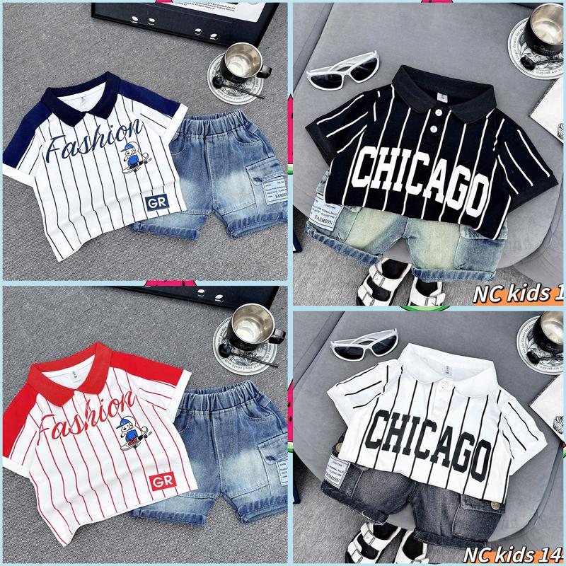  Shin Kids  Dưới 1m2 Size  8-25kg  Bộ Áo Cotton Sọc Quần Jean Dành Cho Bé.Đồ Bộ cho Bé,Đồ ngủ cho bé đồ mặc nhà cho bé. 