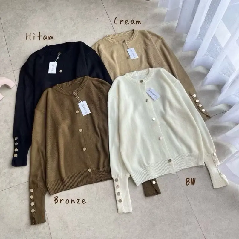 STARLA CARDIGAN Basic Kancing Rajut Tebal Premium