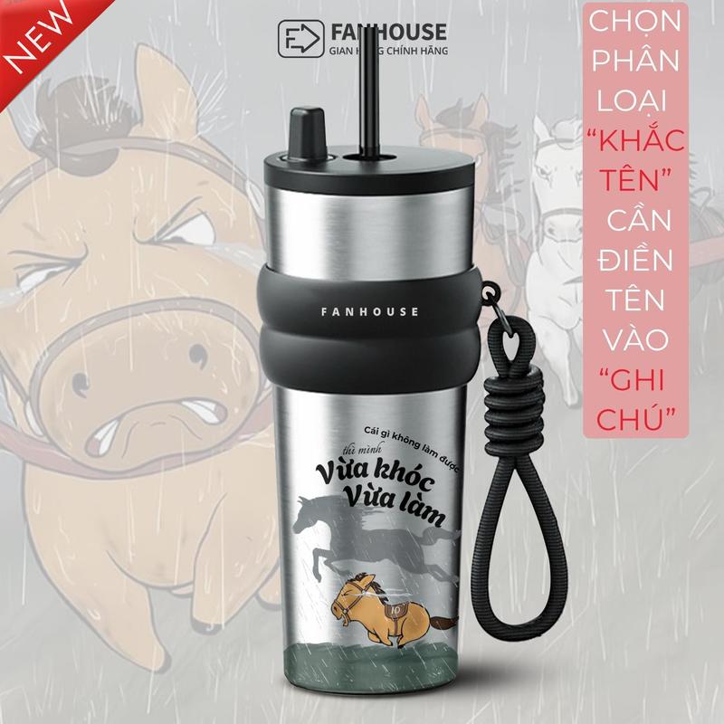 MiniGame Bình giữ nhiệt Fan House dung tích 710ml-1500ml chất liệu inox 304-316 đày đủ quà tặng