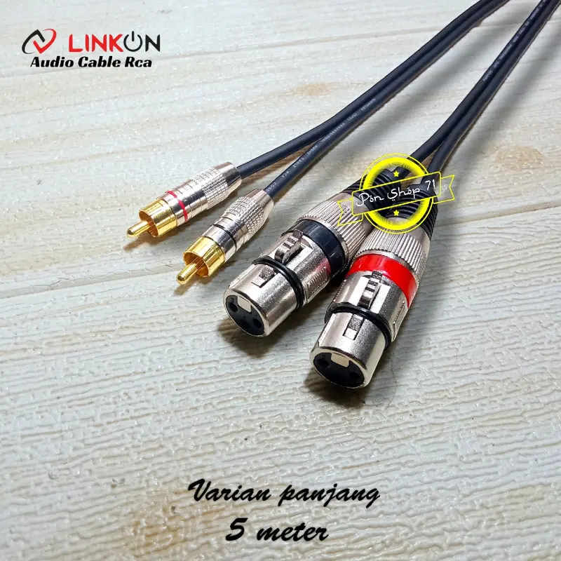 Kabel Mixer ke Power Ampli Jack Xlr Female ke Rca 1 Set/sepasang kabel Original linkon - 50 Cm Accessories Splitter Speaker Silver 7