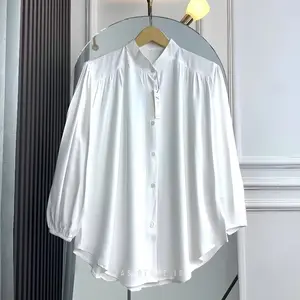 Amena Blouse Rayon Twill | Atasan Kemeja Wanita Oversize Rayon Twill Lengan Karet